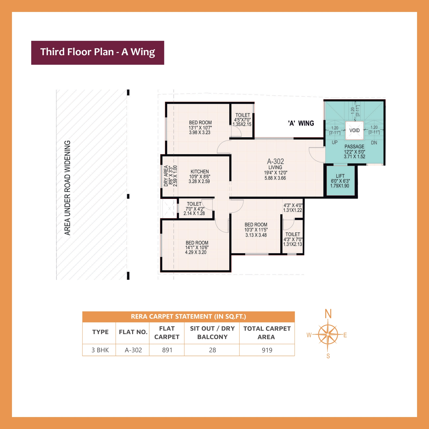 Prathamesh 3 BHK Floor Plan 3